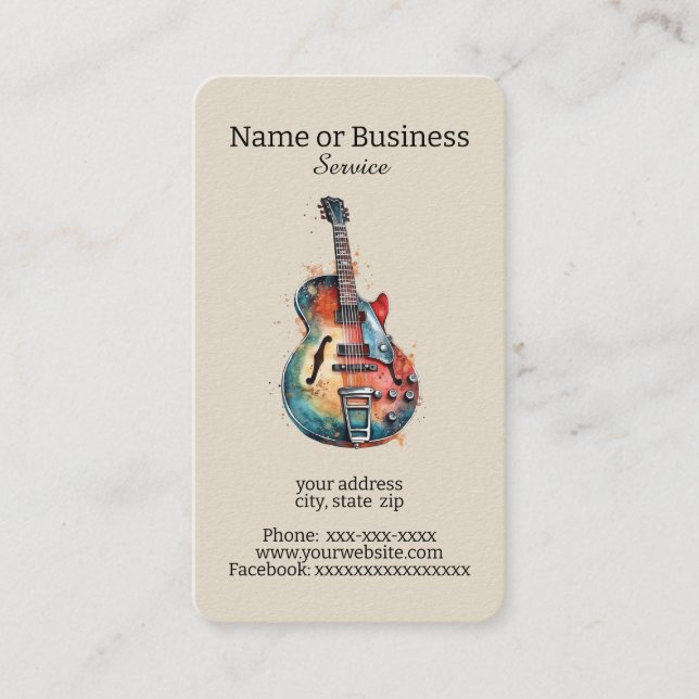 Guitar Business Card (Front)
