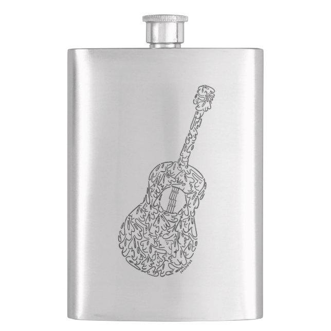 GUITAR by MINIFACES Hip Flask (Front)