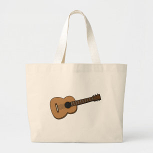 Guitar Cartoon Large Tote Bag