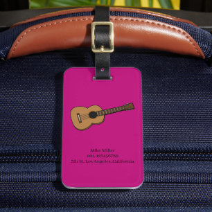 Guitar Cartoon Personalize Luggage Tag