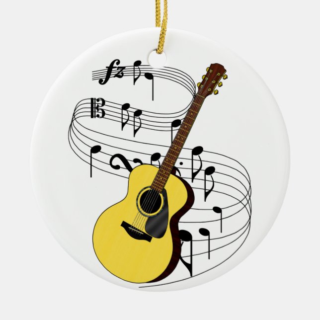 Guitar Ceramic Ornament (Front)