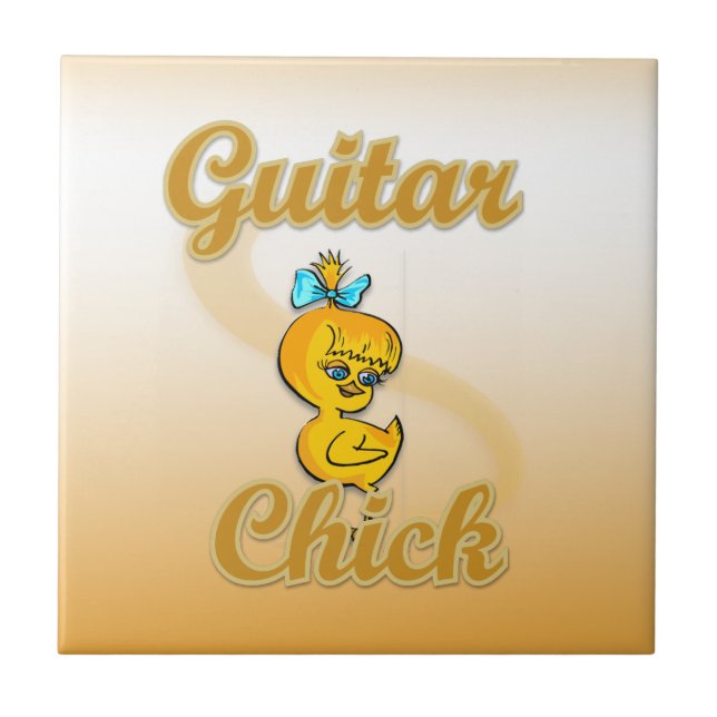Guitar Chick Ceramic Tile (Front)