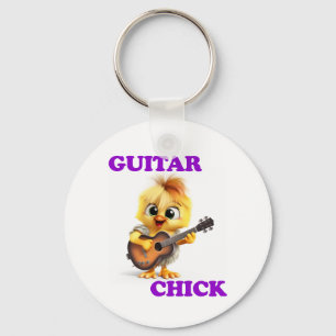 Guitar Chick Key Ring