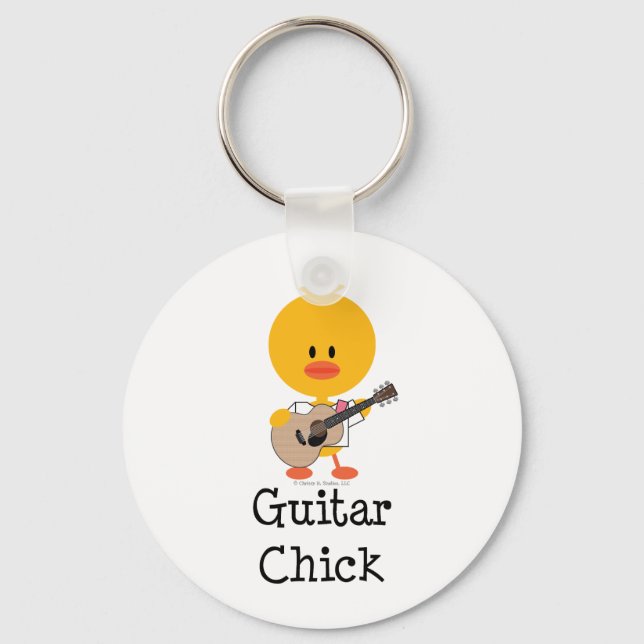 Guitar Chick Keychain (Front)