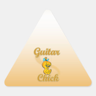 Guitar Chick Triangle Sticker