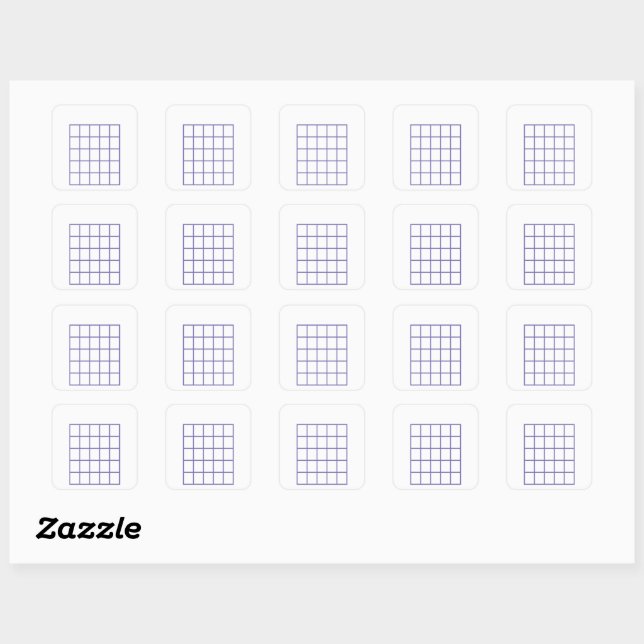 Guitar Chord Chart Template | Light Purple Square Sticker (Sheet)