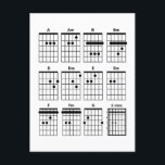 Guitar chords postcard<br><div class="desc">Guitar chords for buitarist</div>