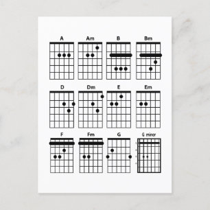 Guitar chords postcard