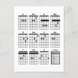 Guitar chords postcard