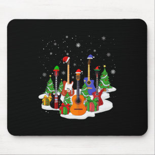 Guitar Christmas Decor Musical Guitar Lovers Guita Mouse Pad