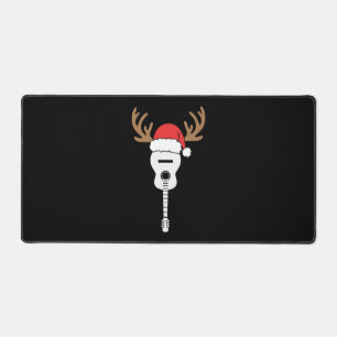 Guitar Christmas Santa Hat Reindeer Desk Mat