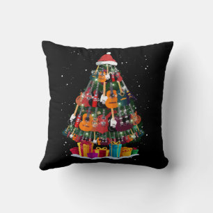 Guitar Christmas Tree Funny  Cushion
