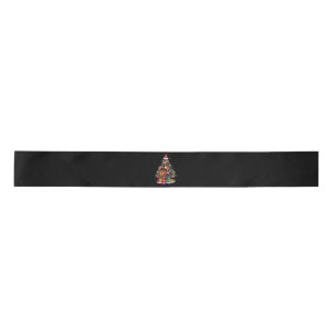 Guitar Christmas Tree Funny  Satin Ribbon