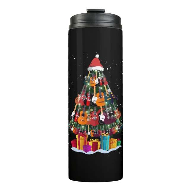 Guitar Christmas Tree Funny  Thermal Tumbler (Front)