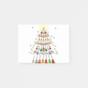 Guitar Christmas Tree Merry Xmas Guitar Lover Post-it Notes