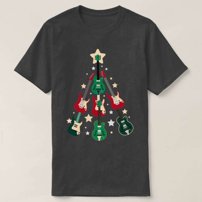 GUITAR CHRISTMAS TREE  T-Shirt (Design Front)