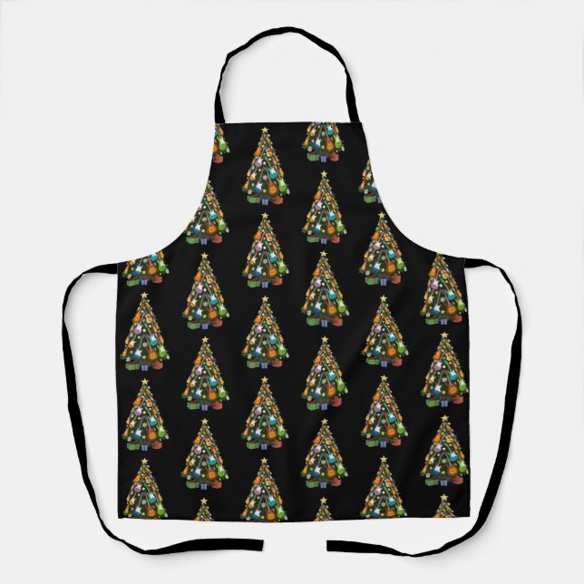 Guitar Christmas Tree Theater Musical Lover Merry  Apron (Front)