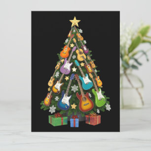 Guitar Christmas Tree Theatre Musical Lover Merry Holiday Card