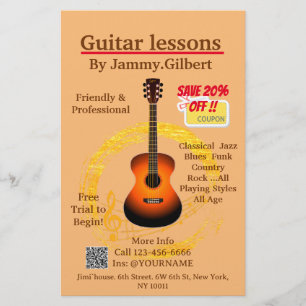 Guitar Class Flyer Double-sided printing