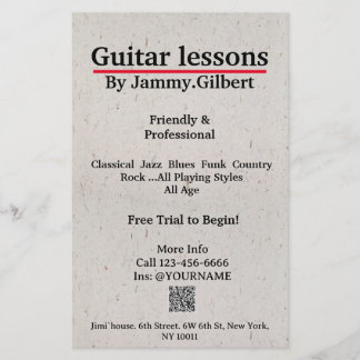 Guitar Class Flyer Double-sided printing