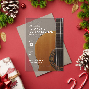 Guitar Classical Music Concert Recital Acrylic Invitations