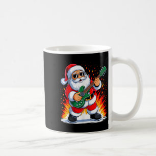 Guitar Clic Santa Playing Drums Funny Christmas Xm Coffee Mug