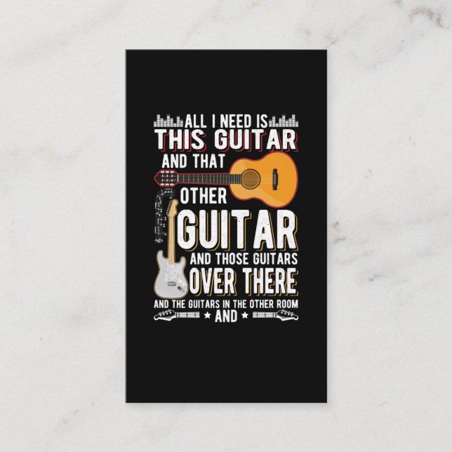 Guitar Collector Guitarist Funny Music Lover Business Card (Front)