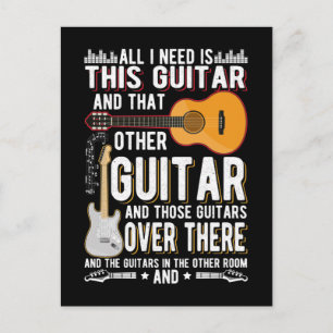 Guitar Collector Guitarist Funny Music Lover Postcard