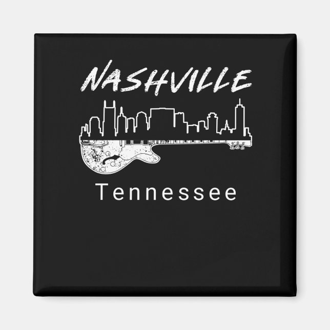 Guitar Country Music Souvenir Gift Nashville Magnet (Front)