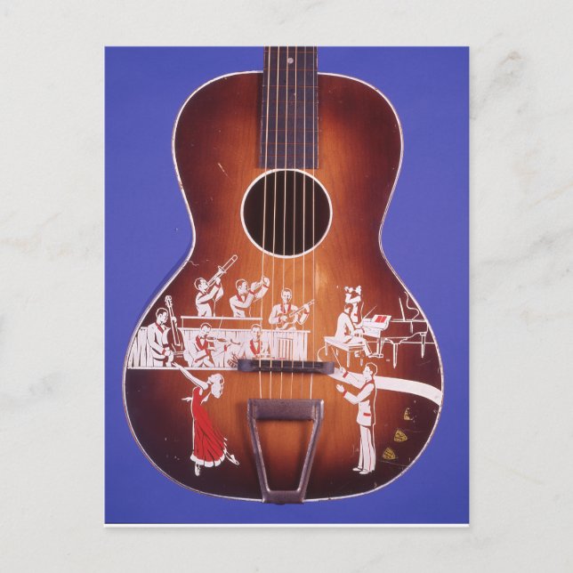 Guitar Dancing with Band Stunning Guitar Art Postcard (Front)
