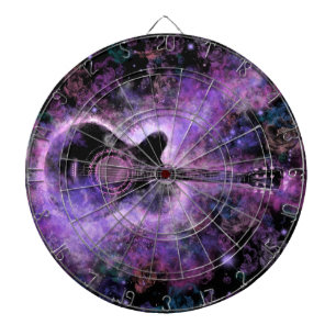 Guitar Dart Board Gift - Purple Black Design