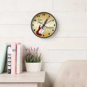 Guitar Design Personalised Clock