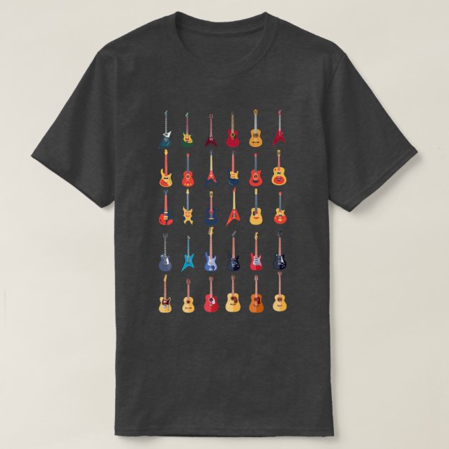 Guitar Different Guitars Music Lover Funny Gift Pr T-Shirt (Design Front)
