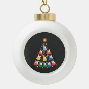 Guitar Electric Music Instruments Christmas Tree  Ceramic Ball Christmas Ornament