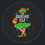 Guitar Elf Christmas Family Girls Women Elf Squad  Classic Round Sticker<br><div class="desc">Guitar Elf Christmas Family Girls Women Elf Squad Xmas Tank Top</div>