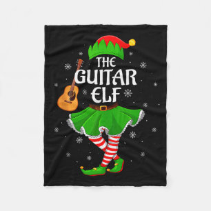 Guitar Elf Christmas Family Girls Women Elf Squad  Fleece Blanket