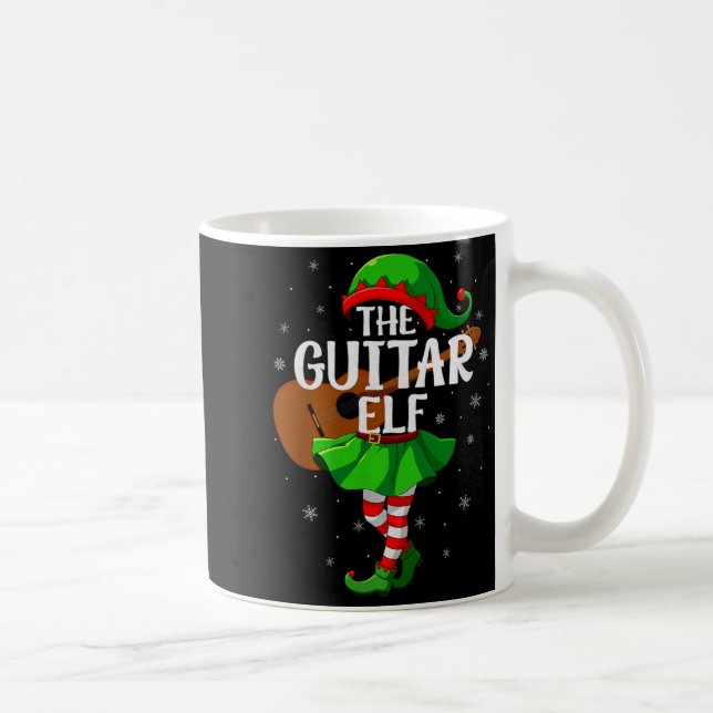 Guitar Elf Christmas Girls Women Elf Squad Xmas Fa Coffee Mug (Right)
