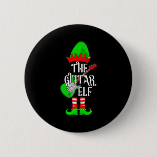 Guitar Elf Christmas Pajamas Matching Family Elf S 6 Cm Round Badge