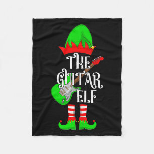 Guitar Elf Christmas Pajamas Matching Family Elf S Fleece Blanket