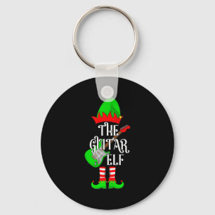 Guitar Elf Christmas Pajamas Matching Family Elf S Key Ring