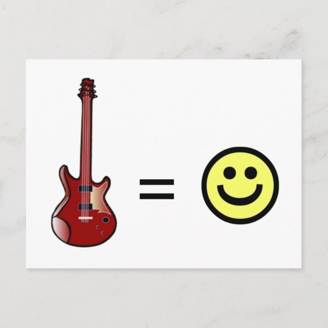 Guitar Equals Happiness Postcard (Front)