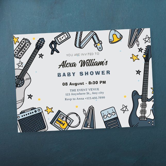 Guitar equipment baby shower invitation (Creator Uploaded)