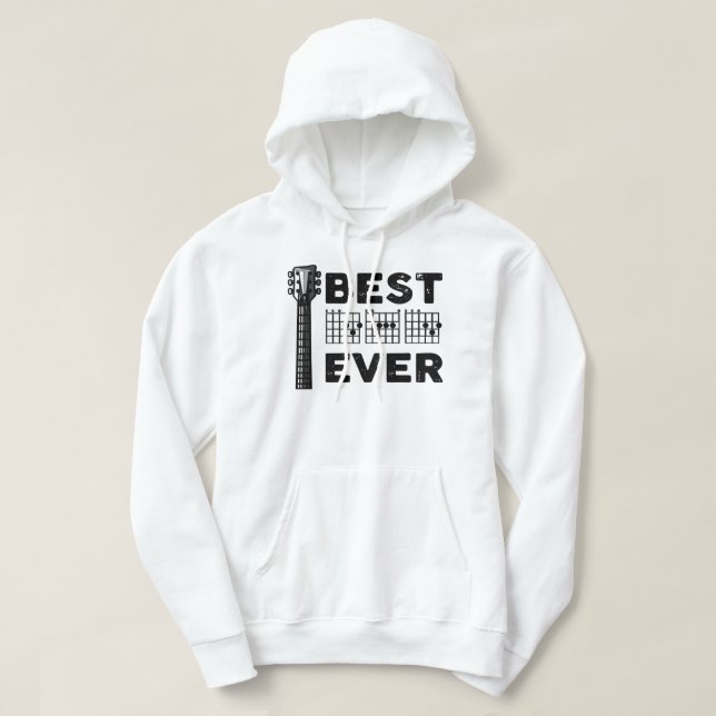 Guitar Father Best Dad Ever Guitar Chords Musician Hoodie (Design Front)
