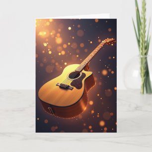Guitar Fathers Day Bokeh Card