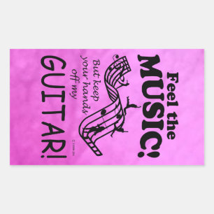 Guitar Feel The Music Rectangular Sticker
