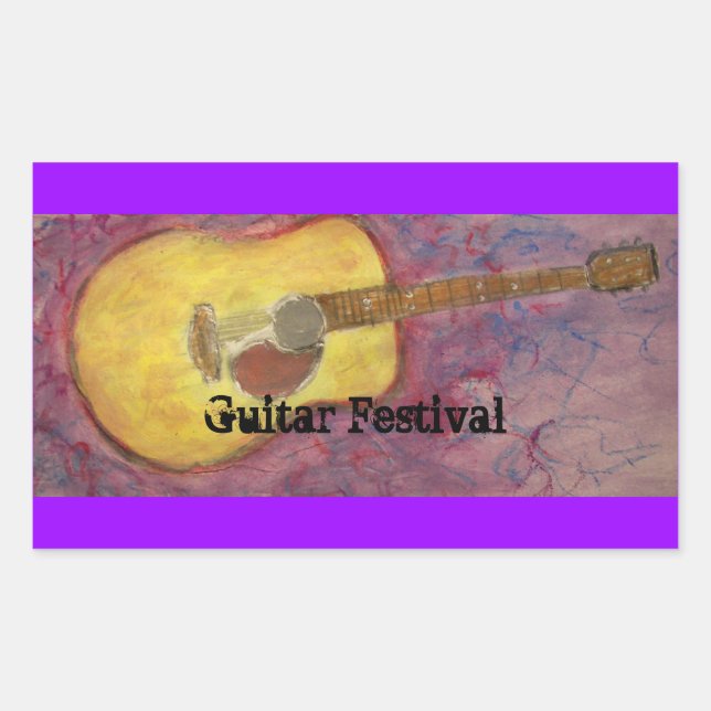 Guitar Festival Rectangular Sticker (Front)