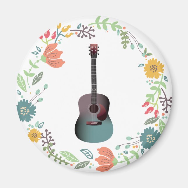 Guitar Flower Ring Magnet (Front)