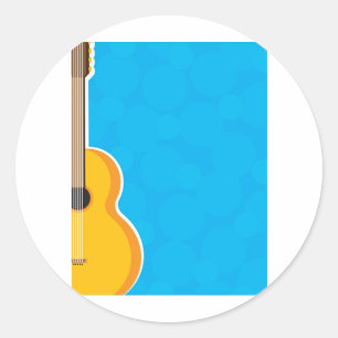 Guitar Frame Classic Round Sticker