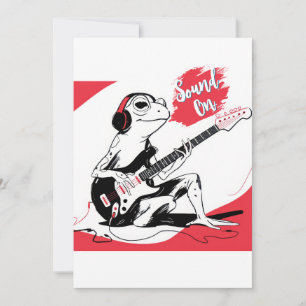 Guitar Frog – Cool Music Animal Art Holiday Card