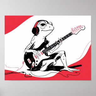 Guitar Frog – Cool Music Animal Art Poster